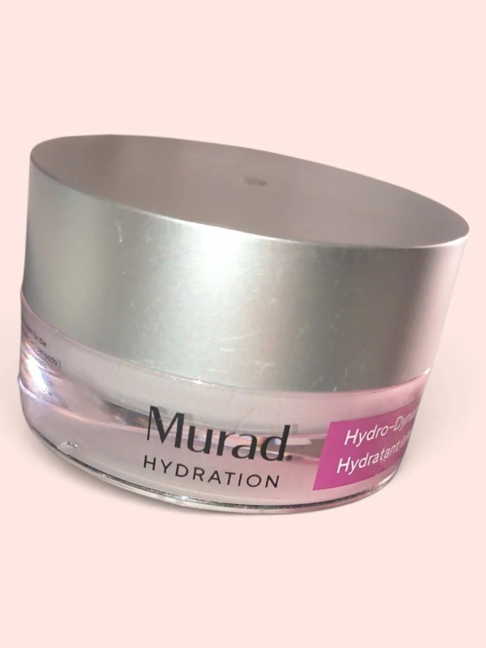 Murad Hydration Gel Cream Jar with Pink Accent and Silver Lid